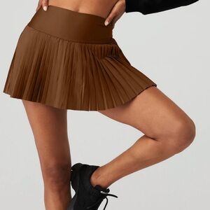 Alo Grand Slam tennis skirt NWT cinnamon brown size M